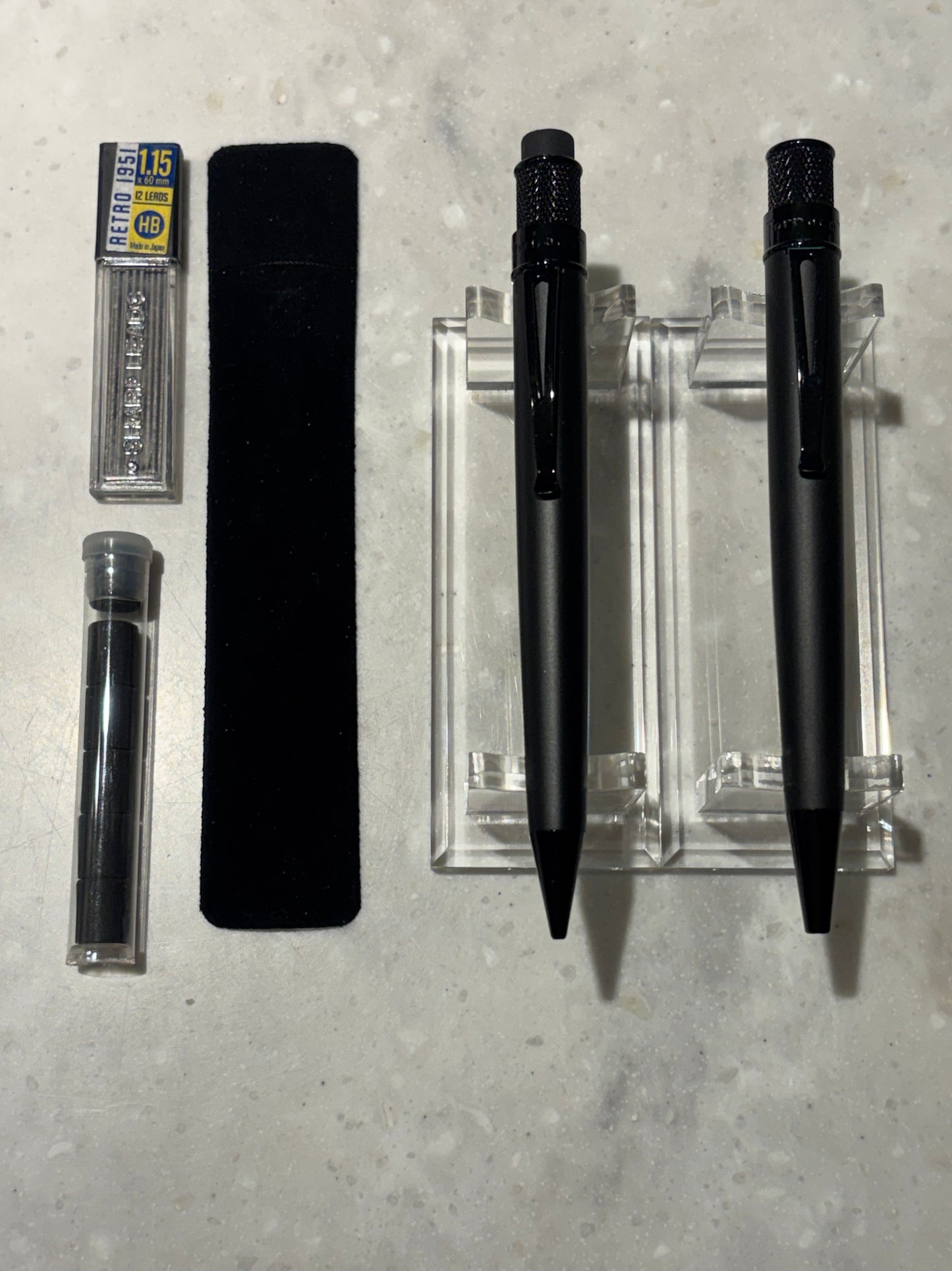 Retro 51 Tornado Stealth Gift Set | Matte Black Rollerball & Pencil | New Old Stock