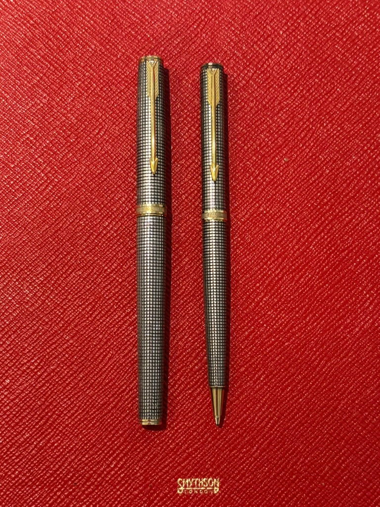 Vintage Parker Premier MK II Ciselé Sterling Silver Pen Set | Ballpoint & Rollerball | France