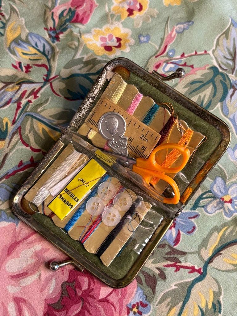 Vintage Beverly Hills Hotel Sewing Kit Purse | Mid-Century Guest Sewing Kit