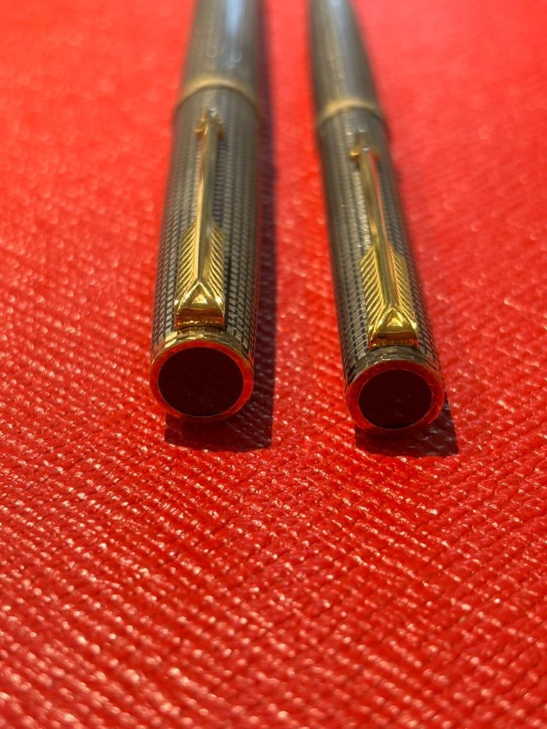 Vintage Parker Premier MK II Ciselé Sterling Silver Pen Set | Ballpoint & Rollerball | France