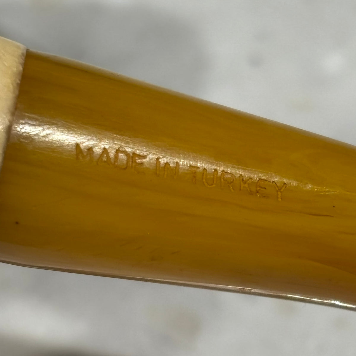 Vintage Turkish Block Meerschaum Figural Pipe Sultan Head 6" Unsmoked Look
