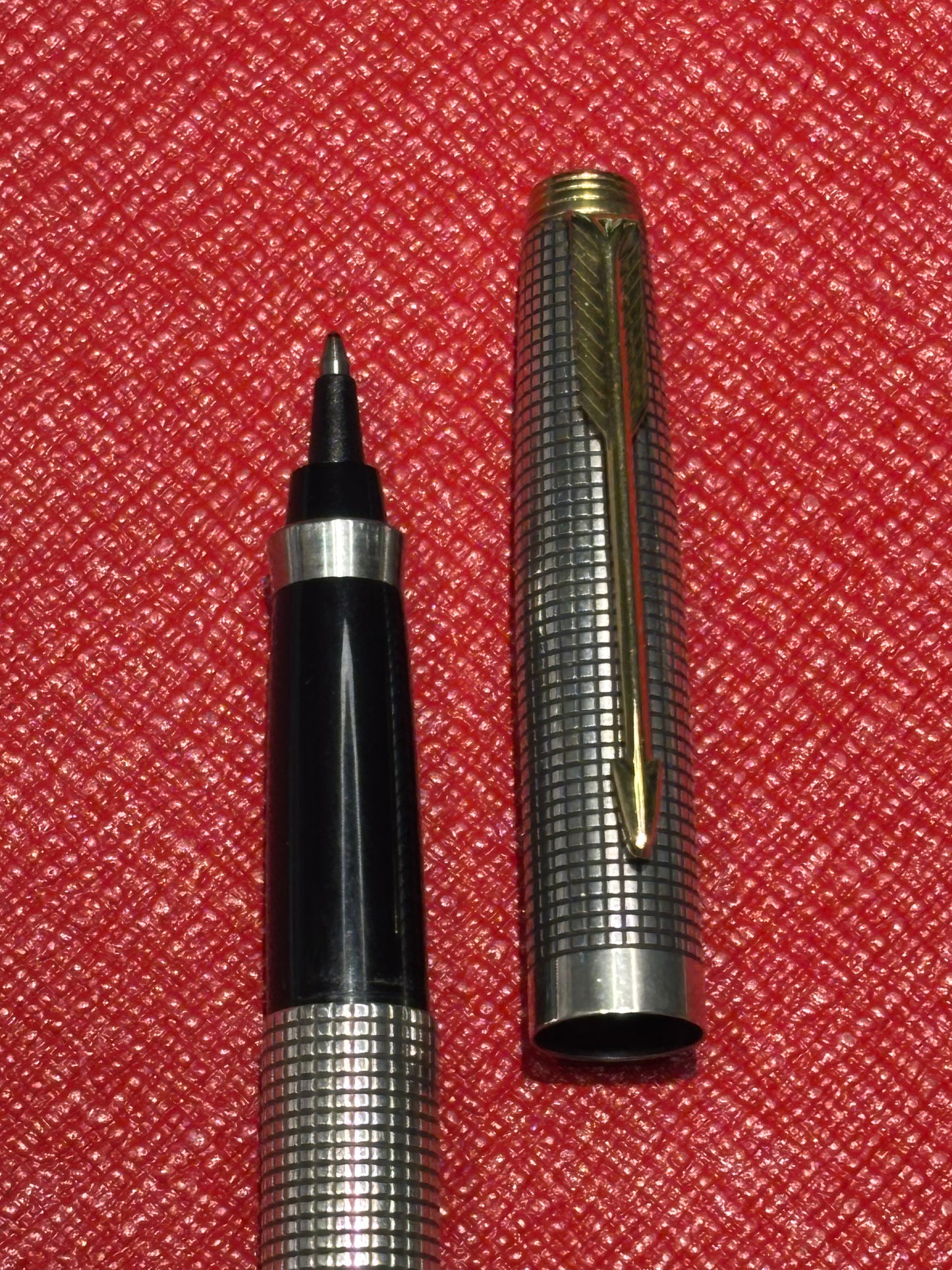 Vintage Parker 75 Ciselé Sterling Silver Rollerball Pen | USA Made | Gold Trim