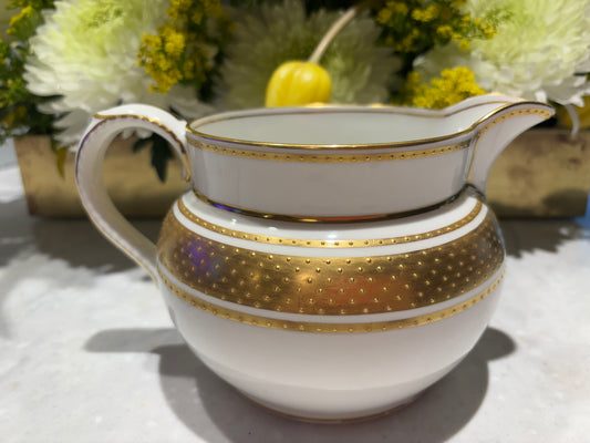 Vintage Coalport Bone China Pitcher with Raised Gilt Detail | England