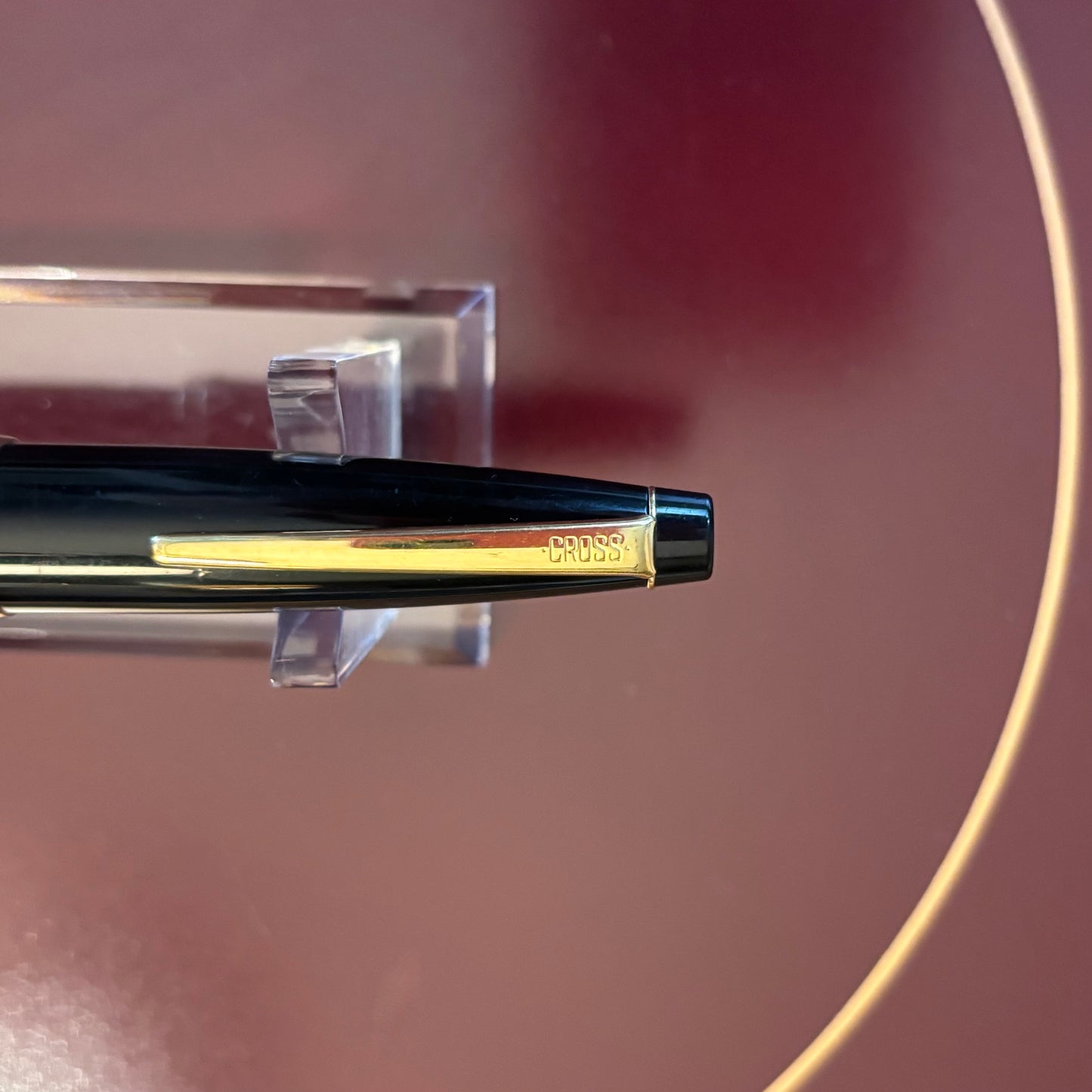 Vintage A.T. Cross Solo Classic Fountain Pen | Black Lacquer & Gold Tone | Fine Nib | 1990s