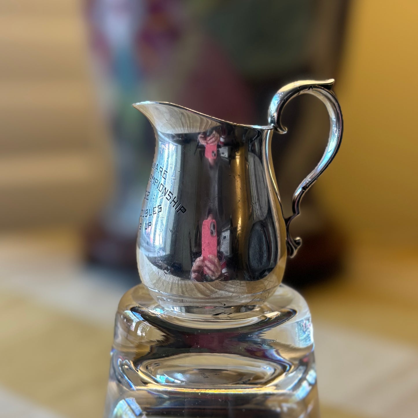 Vintage Reed & Barton Silverplate Squash Trophy Creamer | Delaware Championship 1962
