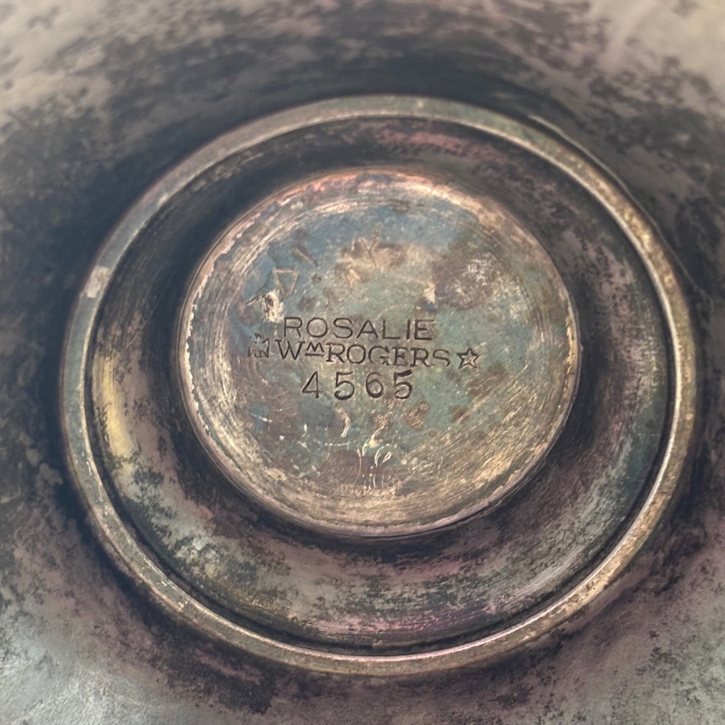 Vintage Wm. Rogers Rosalie Silverplate Trumpet Vase | Floral Engraved Base