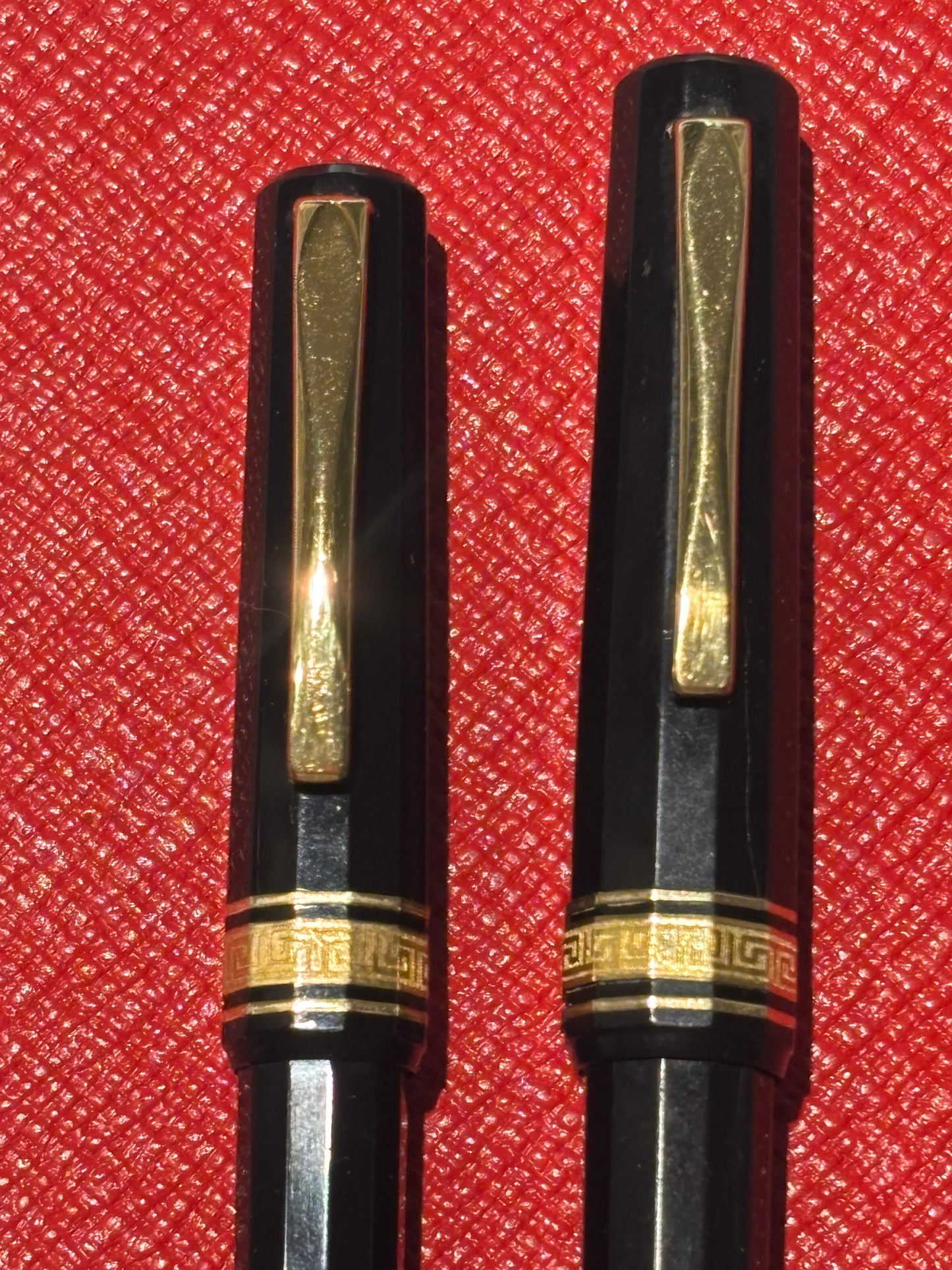 OMAS Extra Black Faceted Ballpoint Pen Set – Pair of Pre-2003 Italian Writing Instruments