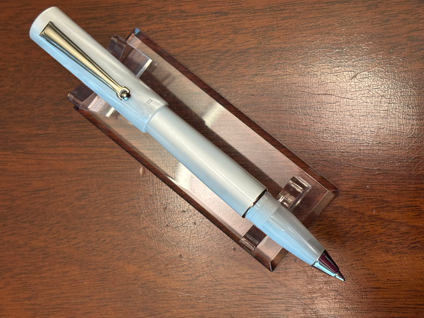 Delta Unica White Pearl Resin Rollerball Pen | New Old Stock with Box & Papers