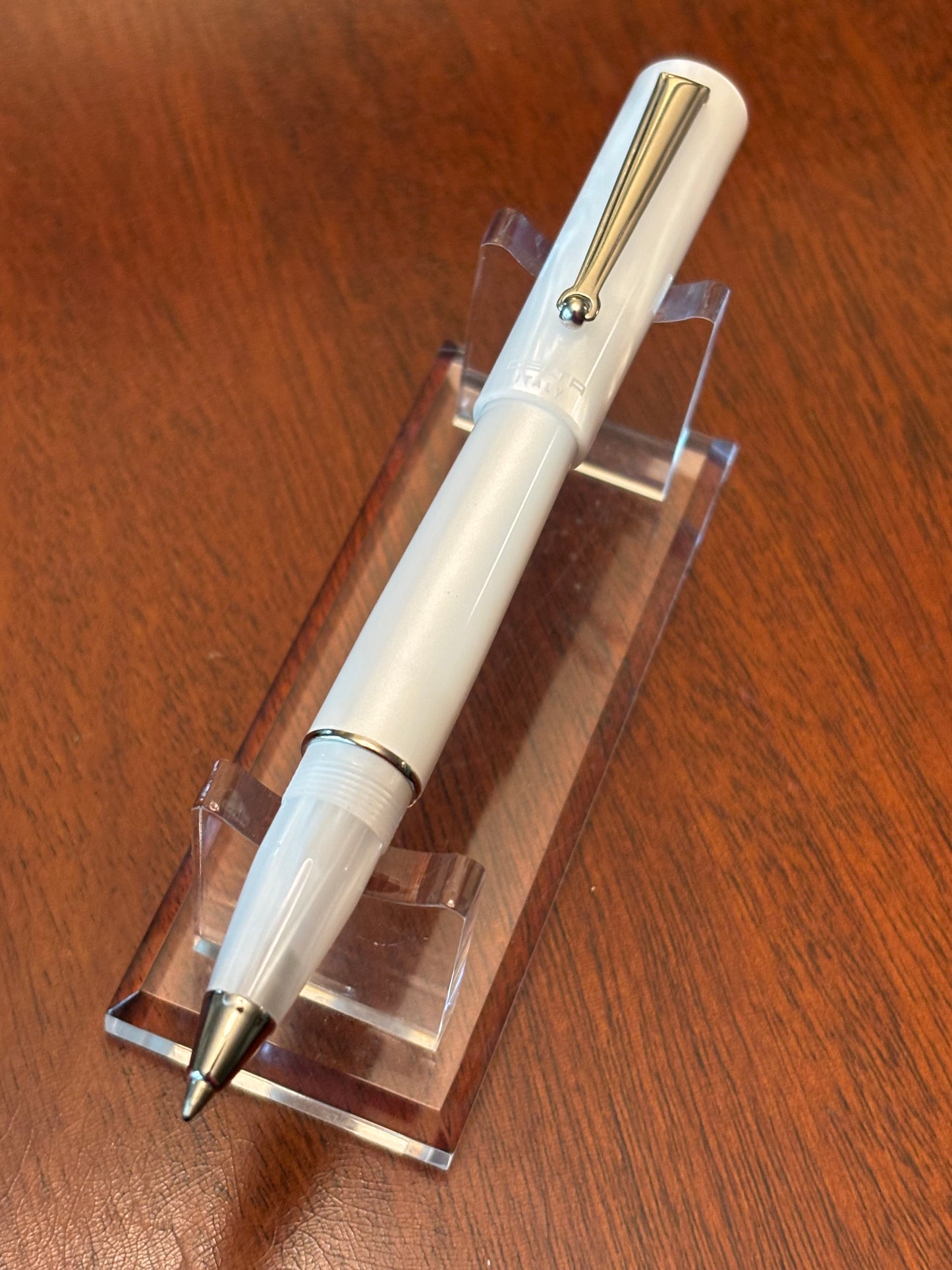 Delta Unica White Pearl Resin Rollerball Pen | New Old Stock with Box & Papers
