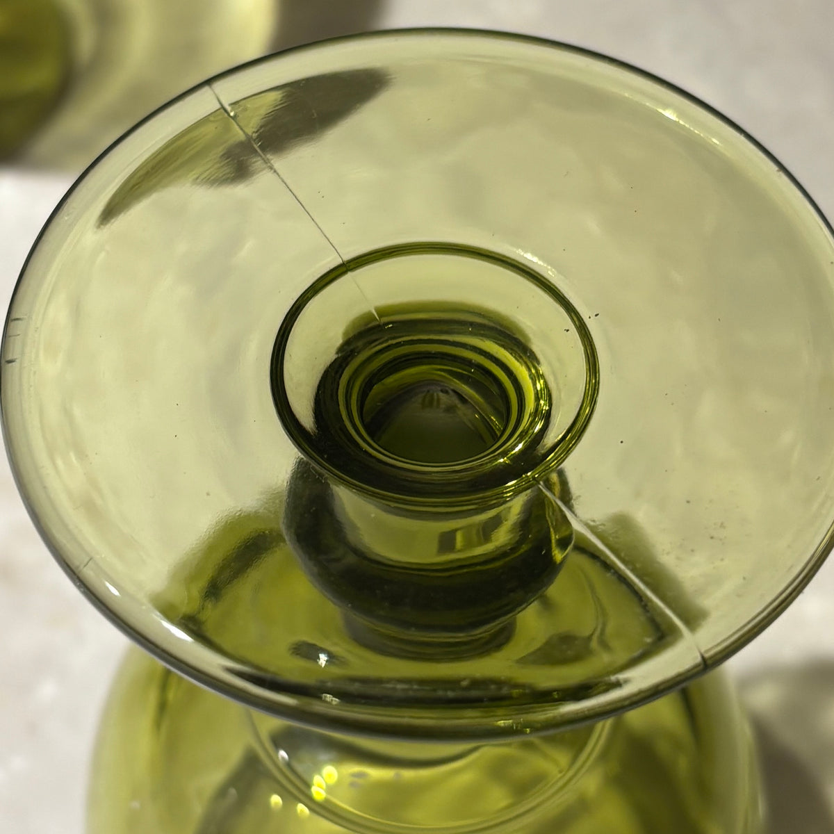 Imperial Glass Hoffman House Green Water Goblets Set of 6 Vintage 5¾″