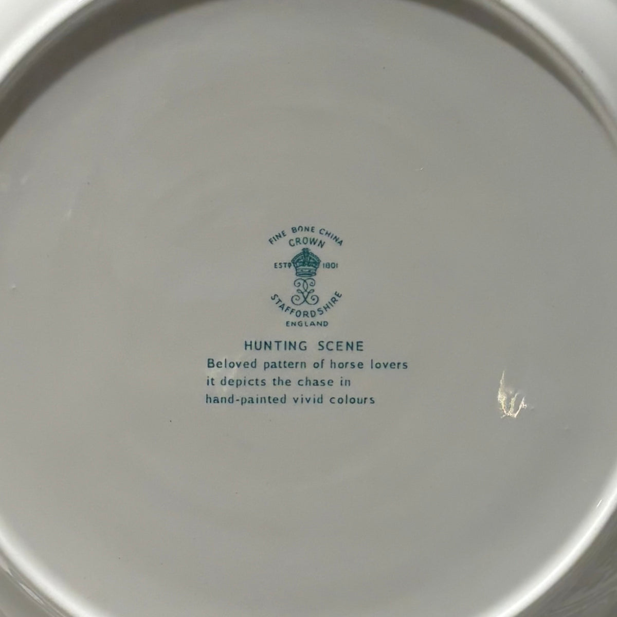 Crown Staffordshire Hunting Scene Dinner Plates 10.5" – Set of 8 – England