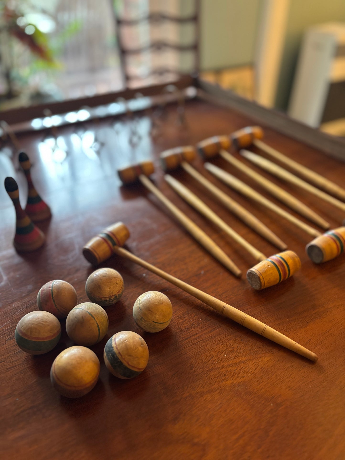 Victorian Tabletop Croquet Set in Original Wooden Box | Parlor Game | Circa 1880–1910