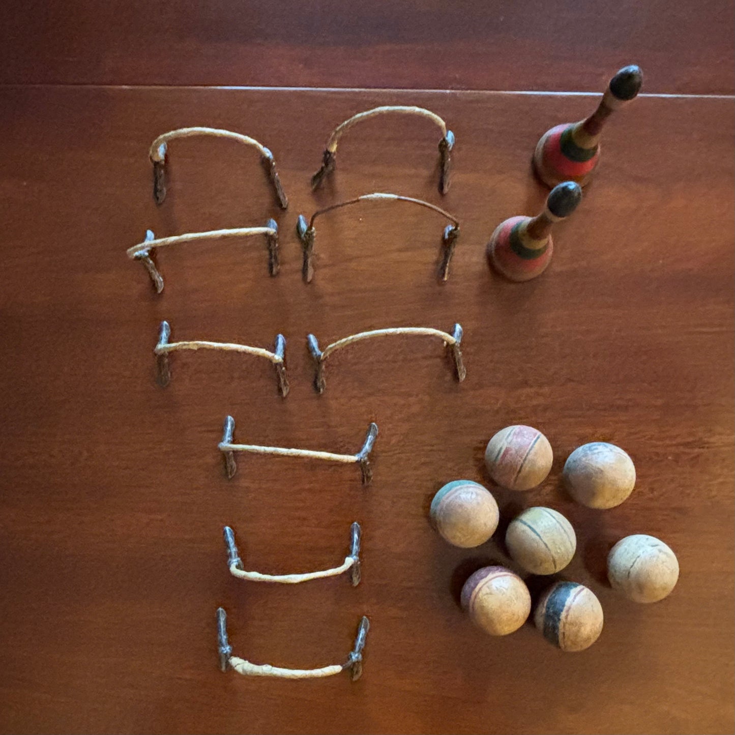 Victorian Tabletop Croquet Set in Original Wooden Box | Parlor Game | Circa 1880–1910