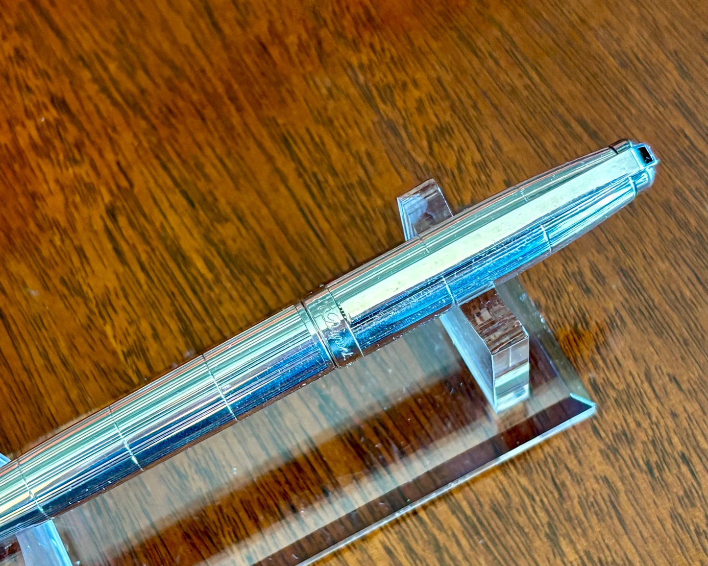 S.T. Dupont Paris 925 Sterling Silver Ballpoint Pen with Box, Papers & Factory Refill
