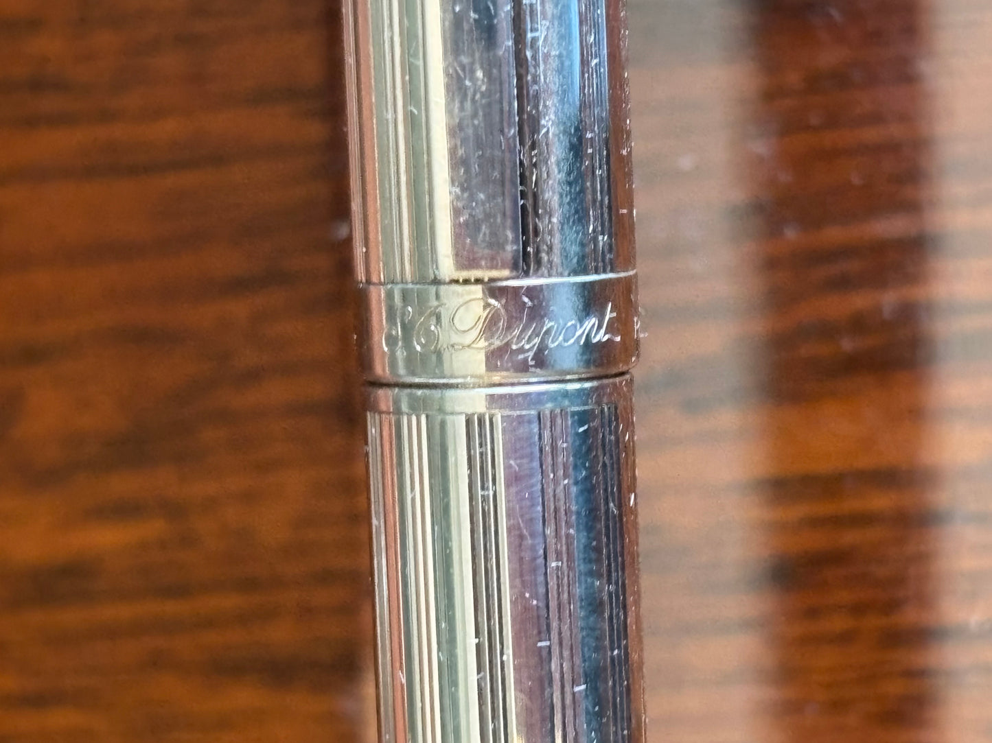 S.T. Dupont Paris 925 Sterling Silver Ballpoint Pen with Box, Papers & Factory Refill