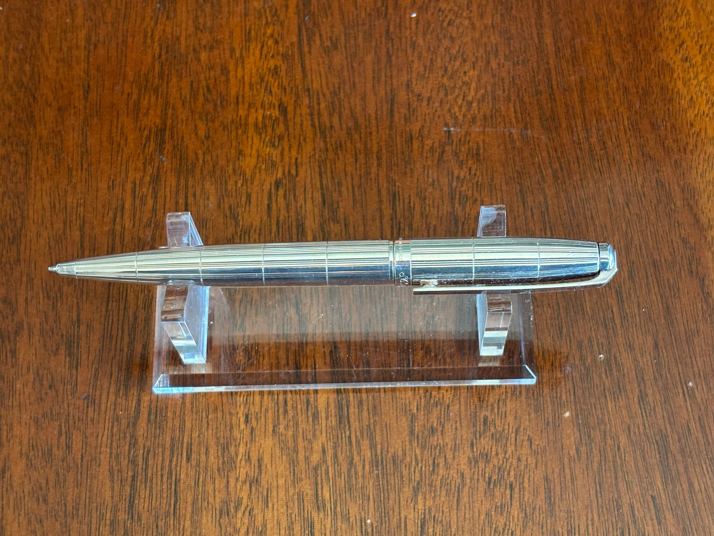S.T. Dupont Paris 925 Sterling Silver Ballpoint Pen with Box, Papers & Factory Refill