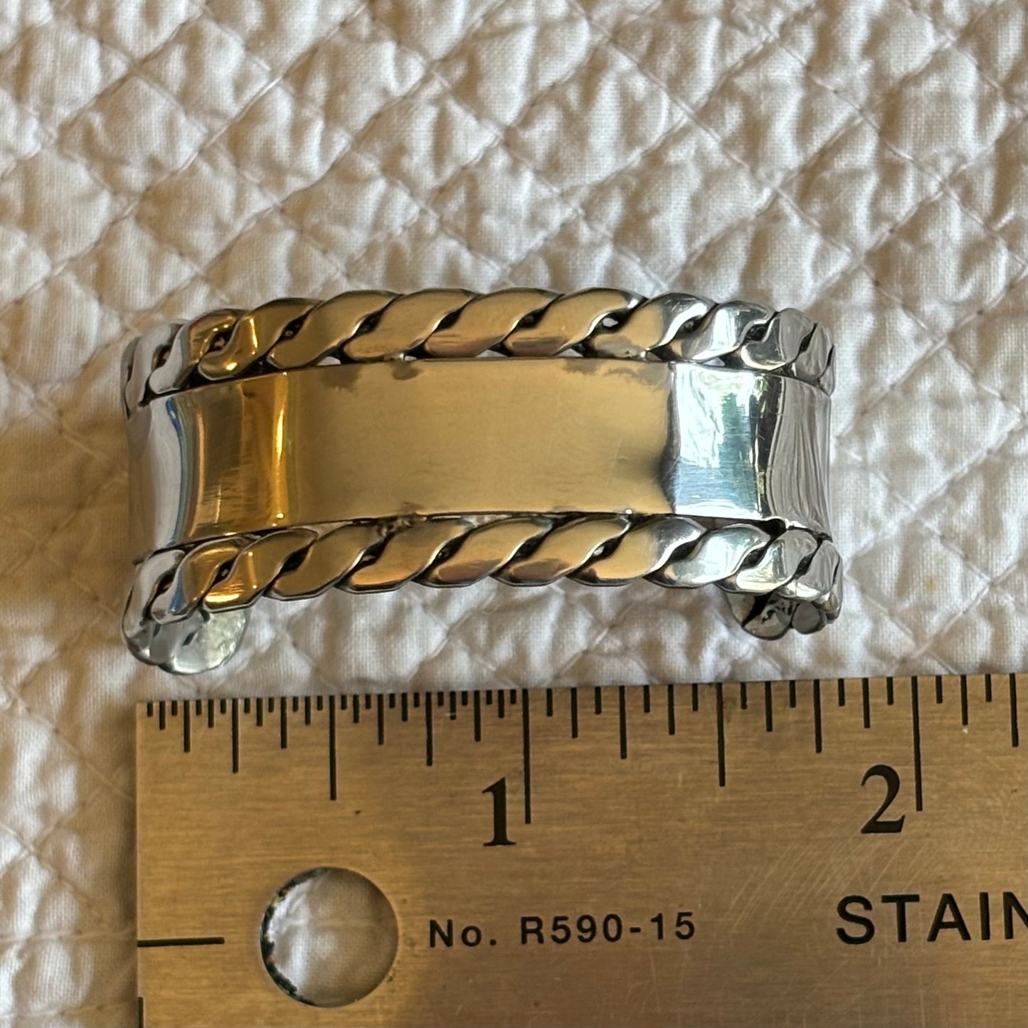 Vintage Child’s Bracelet Pair | Sterling Red Cabochon & Silver-Tone Hinged Cuff Duo