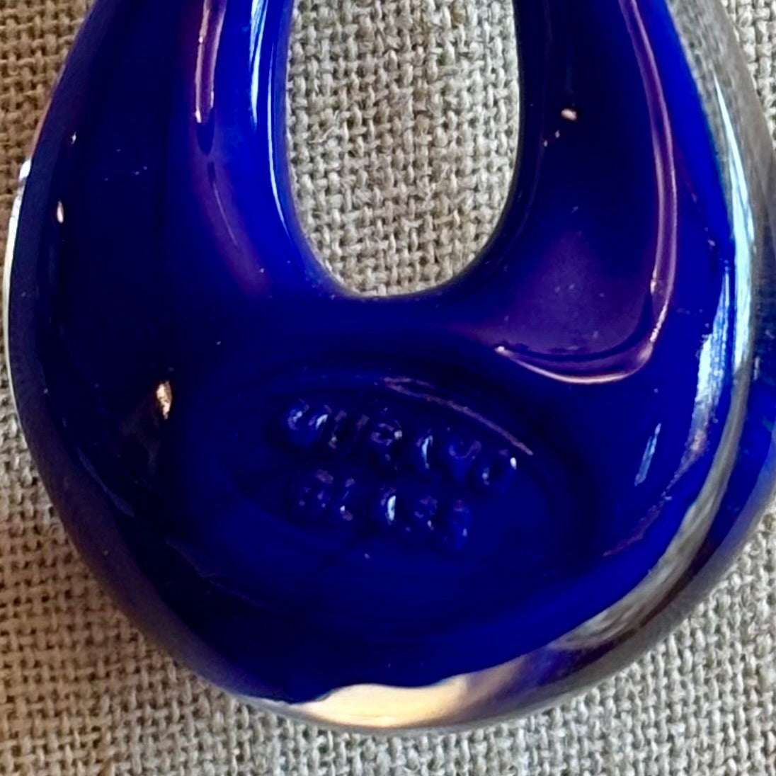 Murano Glass Cobalt Blue Aventurine Pendant Necklace | Italy