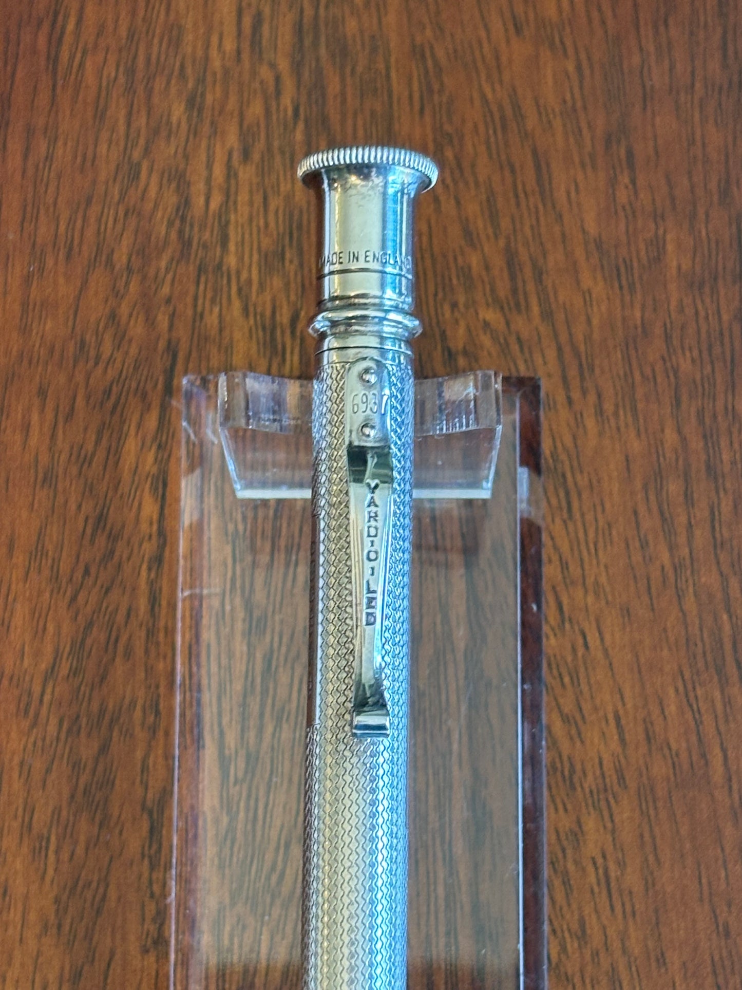 Vintage Yard-O-Led Sterling Silver Ballpoint Pen | Birmingham Hallmarked 1978 | Engine-Turned | Monogrammed | Serial No. 6937