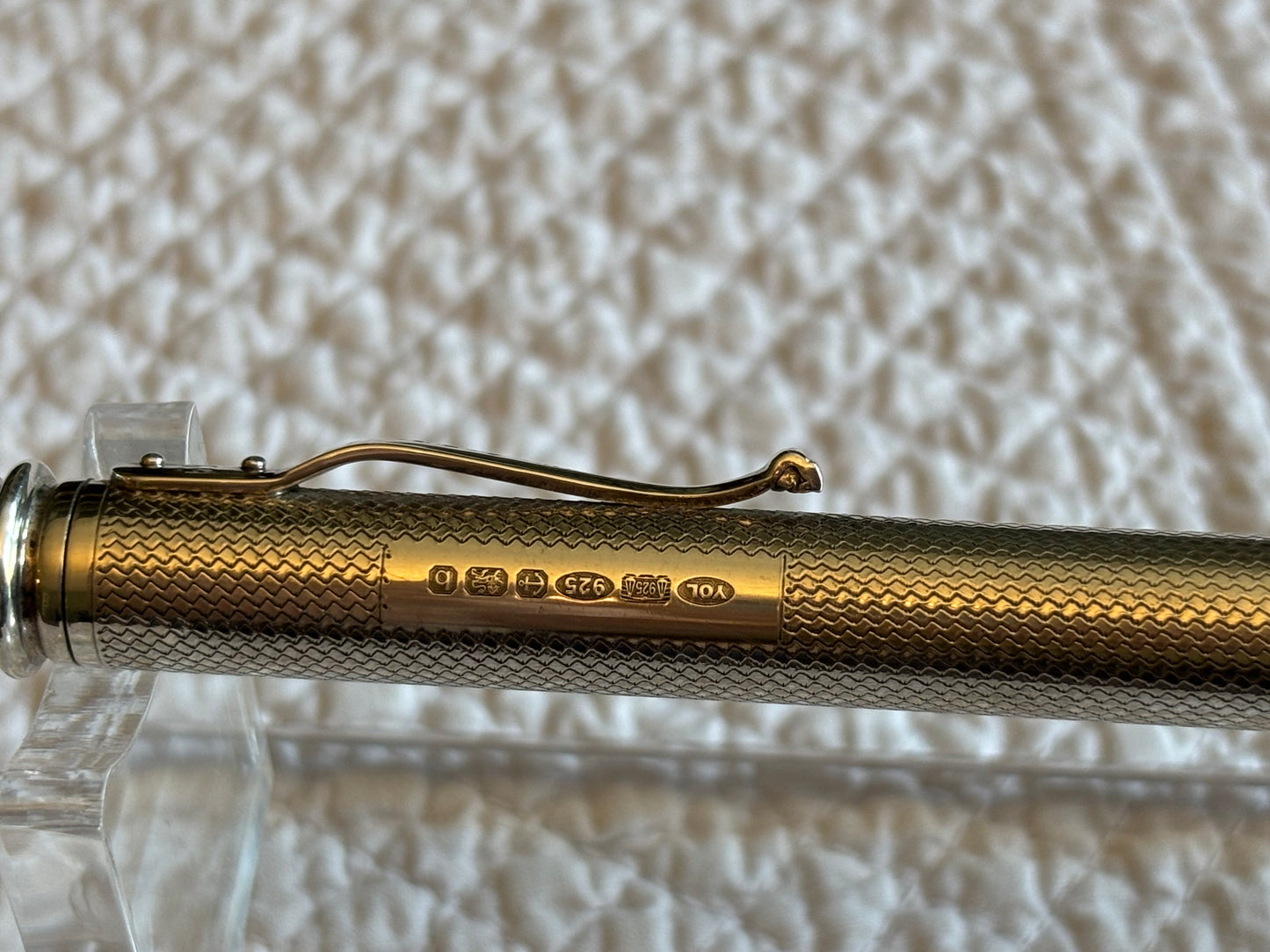 Vintage Yard-O-Led Sterling Silver Ballpoint Pen | Birmingham Hallmarked 1978 | Engine-Turned | Monogrammed | Serial No. 6937
