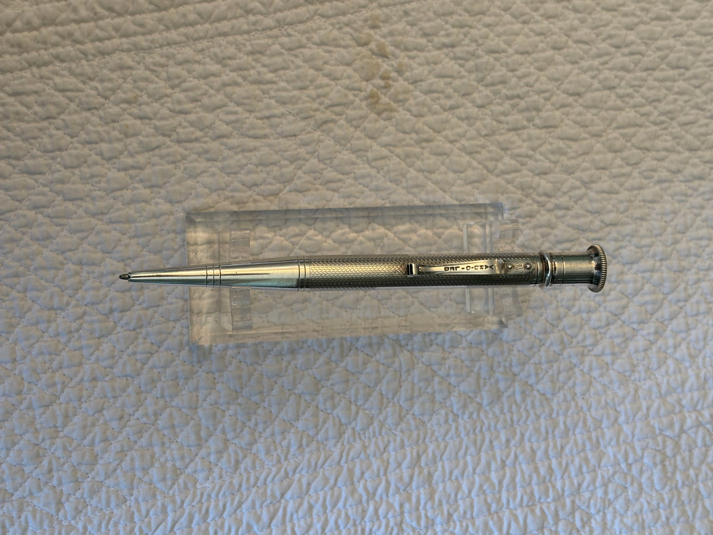 Vintage Yard-O-Led Sterling Silver Ballpoint Pen | Birmingham Hallmarked 1978 | Engine-Turned | Monogrammed | Serial No. 6937