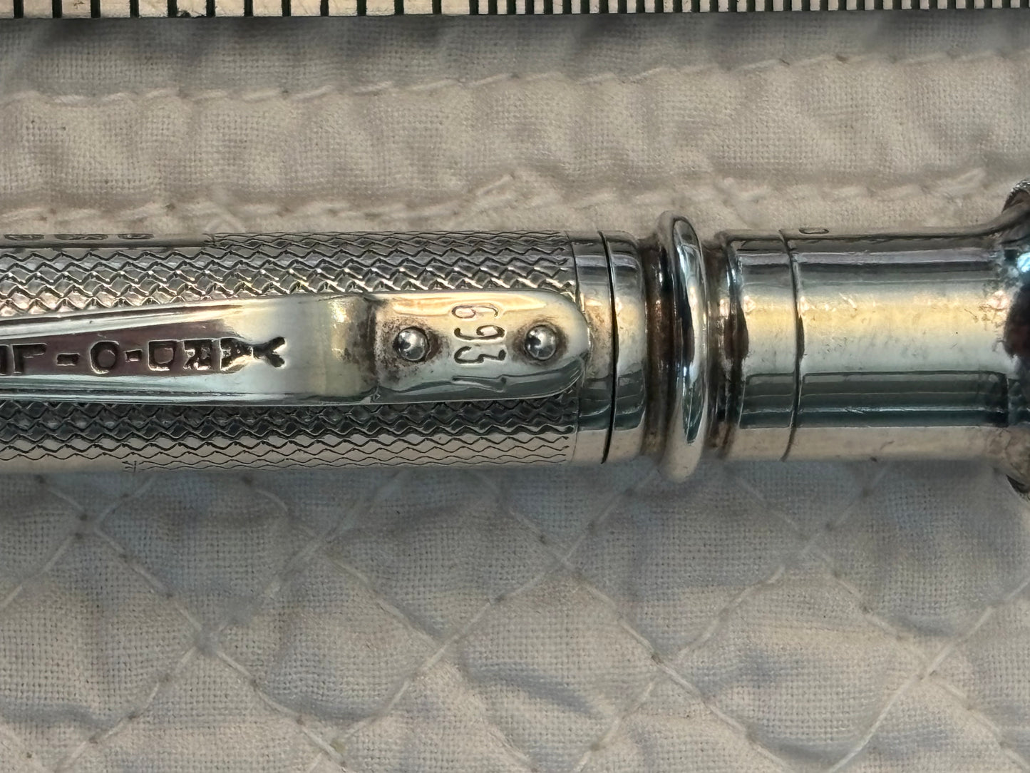 Vintage Yard-O-Led Sterling Silver Ballpoint Pen | Birmingham Hallmarked 1978 | Engine-Turned | Monogrammed | Serial No. 6937