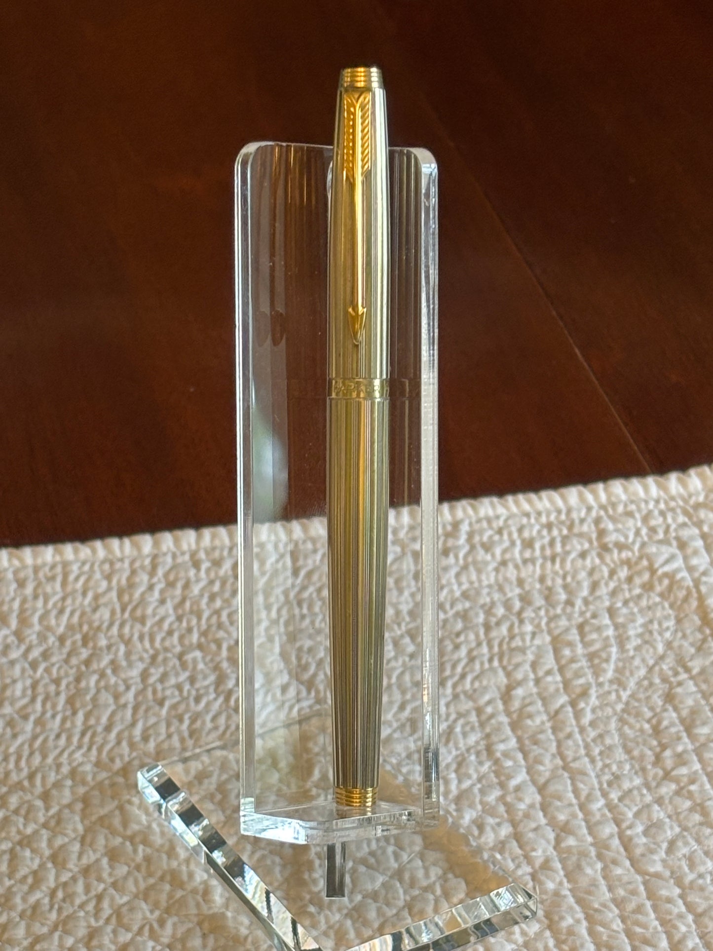 Parker 75 Florence Sterling Vermeil Pen Set | Argent Massif | 18K Medium Nib | Fountain Pen & Ballpoint in Original Box