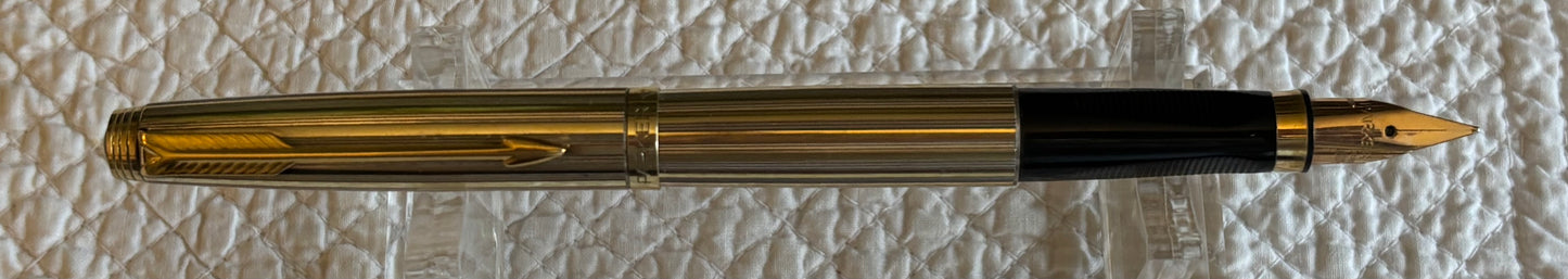 Parker 75 Florence Sterling Vermeil Pen Set | Argent Massif | 18K Medium Nib | Fountain Pen & Ballpoint in Original Box