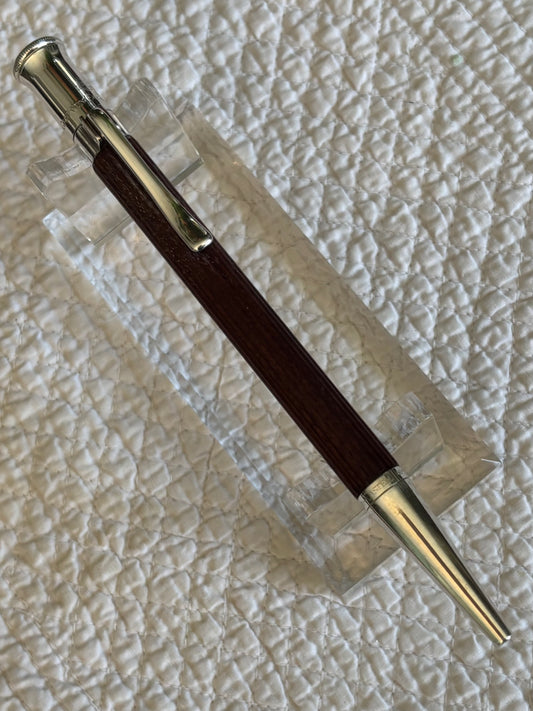 Faber-Castell Wood Ballpoint Pen | Dark Wood Barrel with Chrome Trim | German Design Writing Instrument