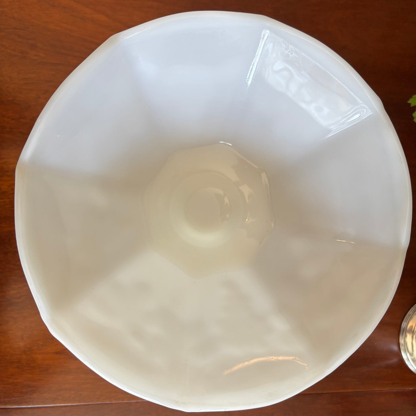 Vintage Milk Glass Grape Pattern Pedestal Compote Bowl