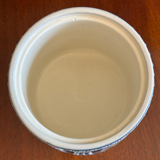 Wedgwood Blue Jasperware Cache Pot | Neoclassical Relief Planter | Made in England